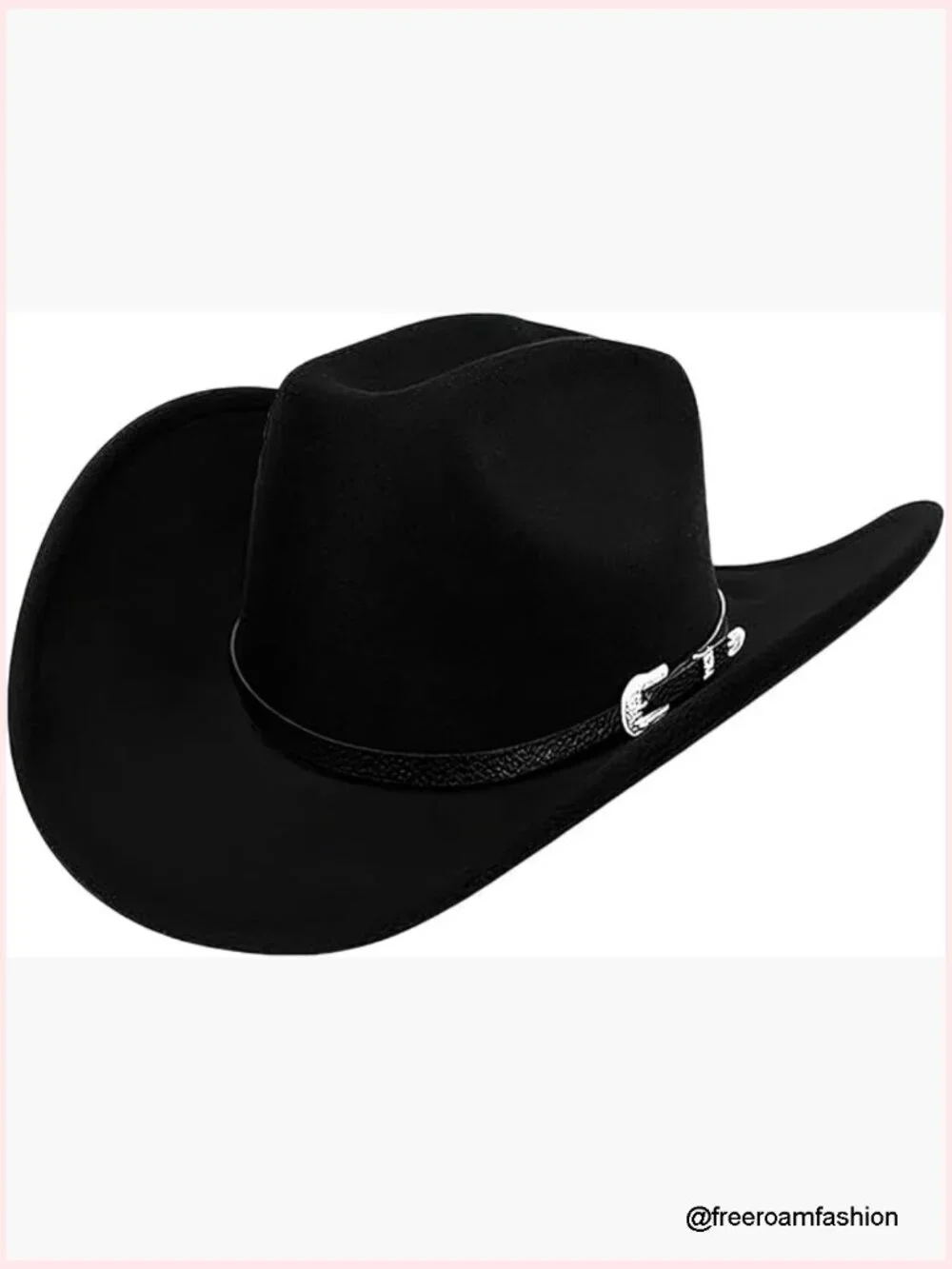 Vintage Western Cowboy Hat Adjustable Felt Western Cowgirl Hat with Belt Decor